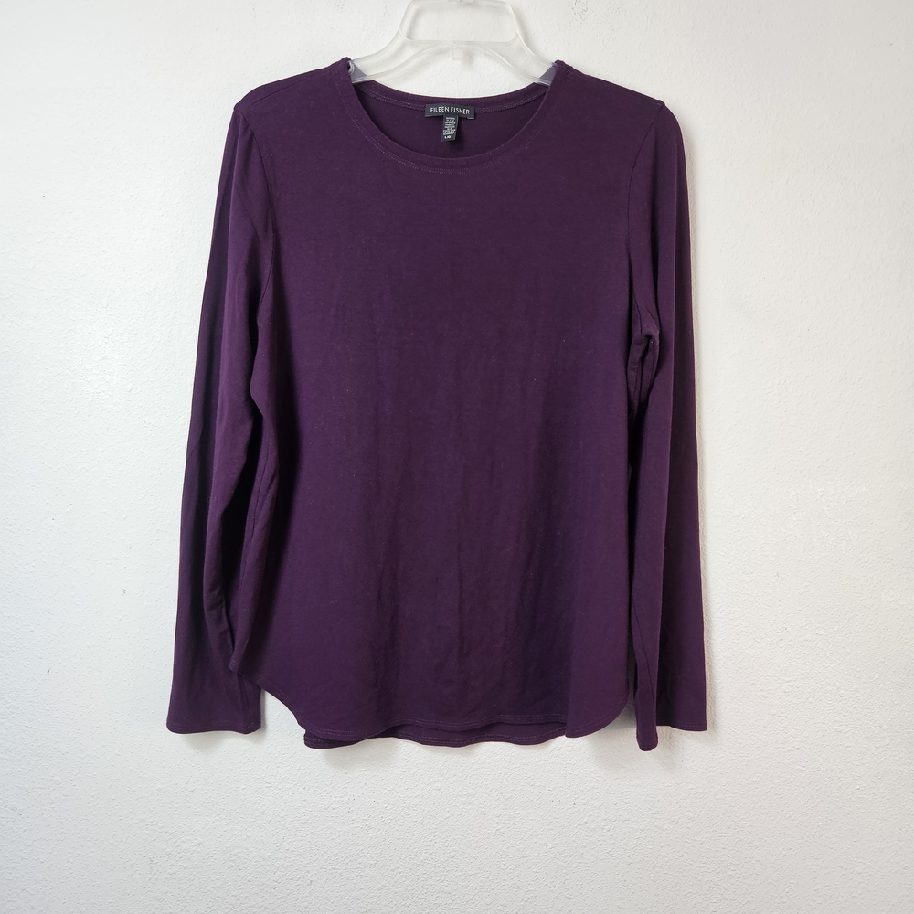 Eileen Fisher Viscose Spandex Purple Top Size Large Minimalist